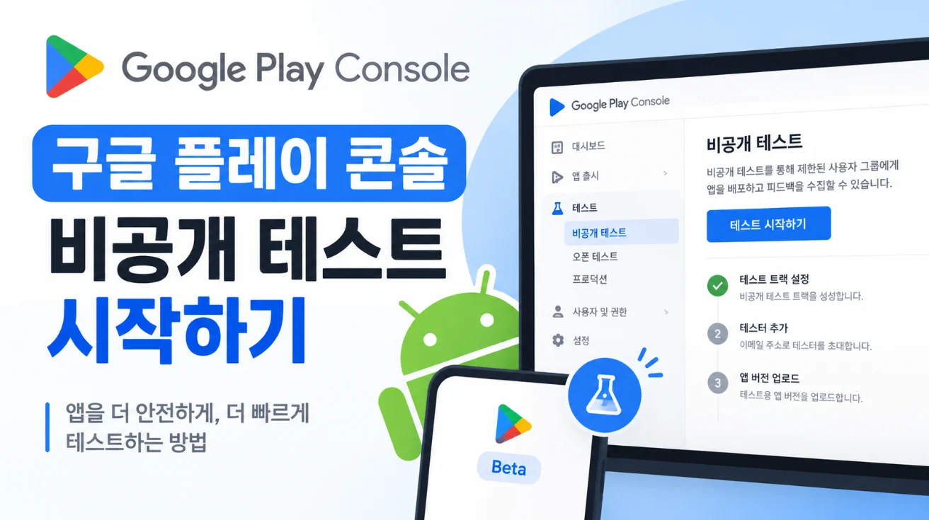구글 플레이 콘솔 비공개 테스트 시작하기